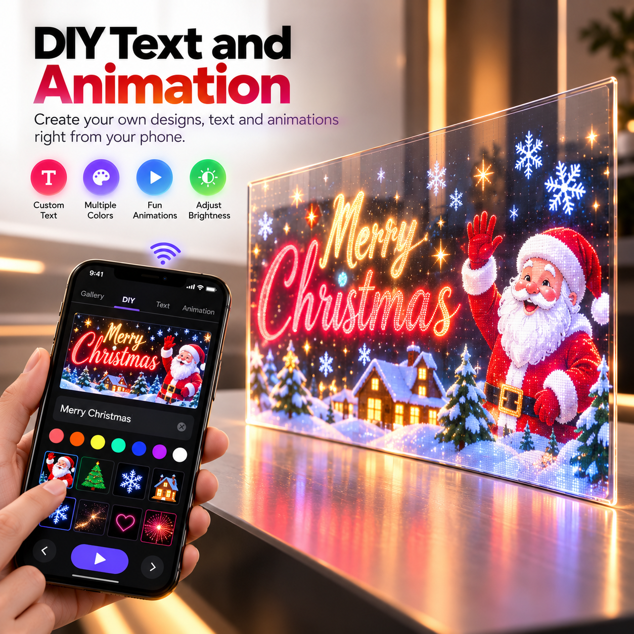 Christmas Transparent LED Window Film – App Controlled