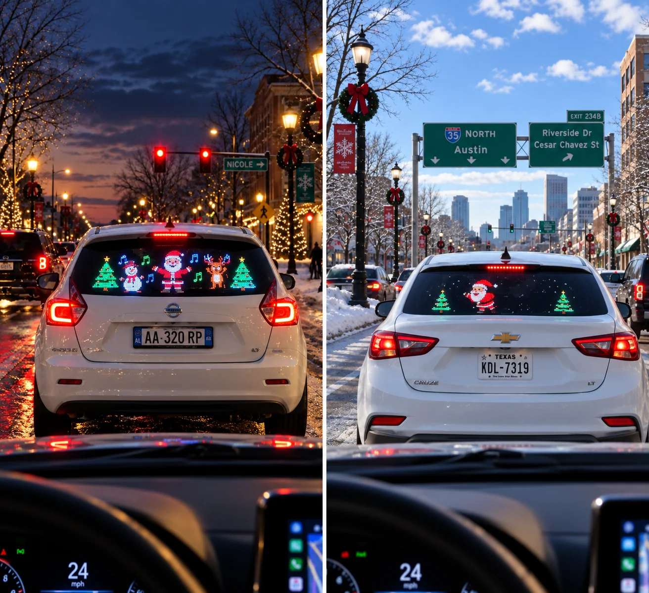 Custom Christmas Car LED Display