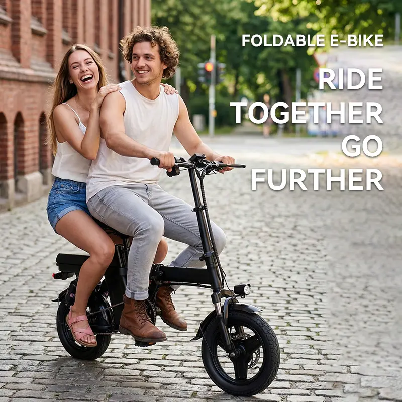 Compact Folding Electric Bike with Dual Disc Brakes