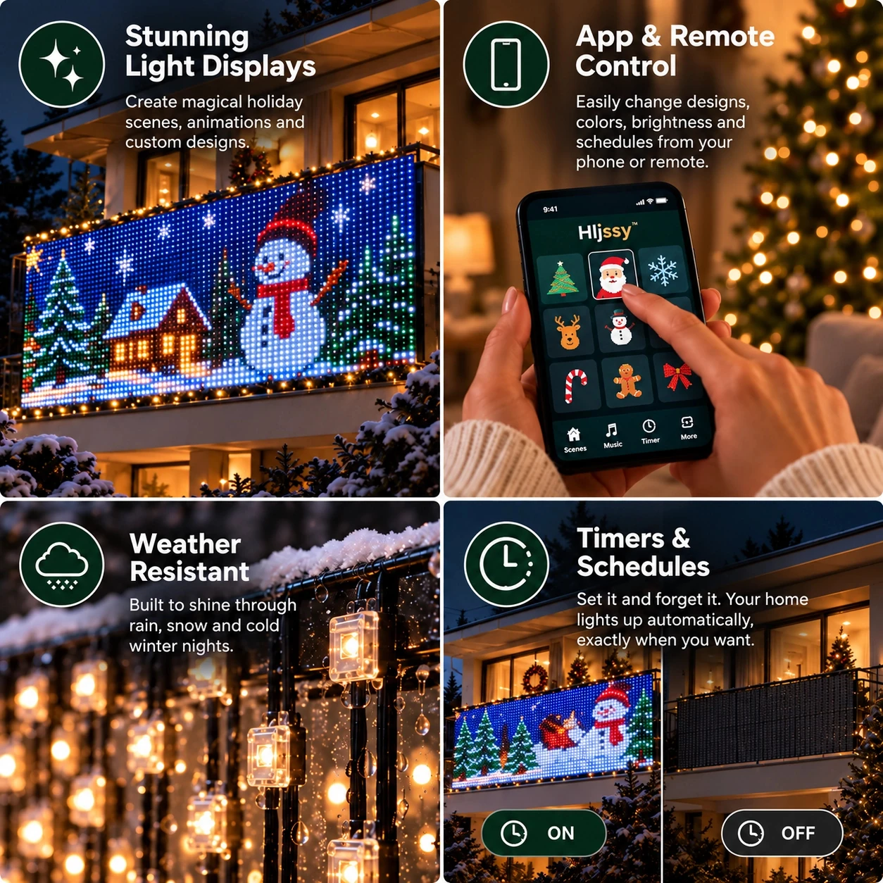 Hljssy™ Smart Animated Christmas Balcony Lights