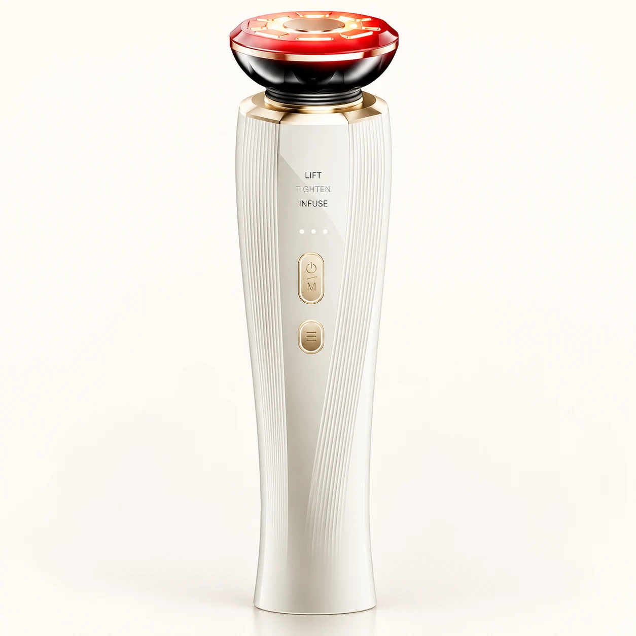White handheld facial beauty device