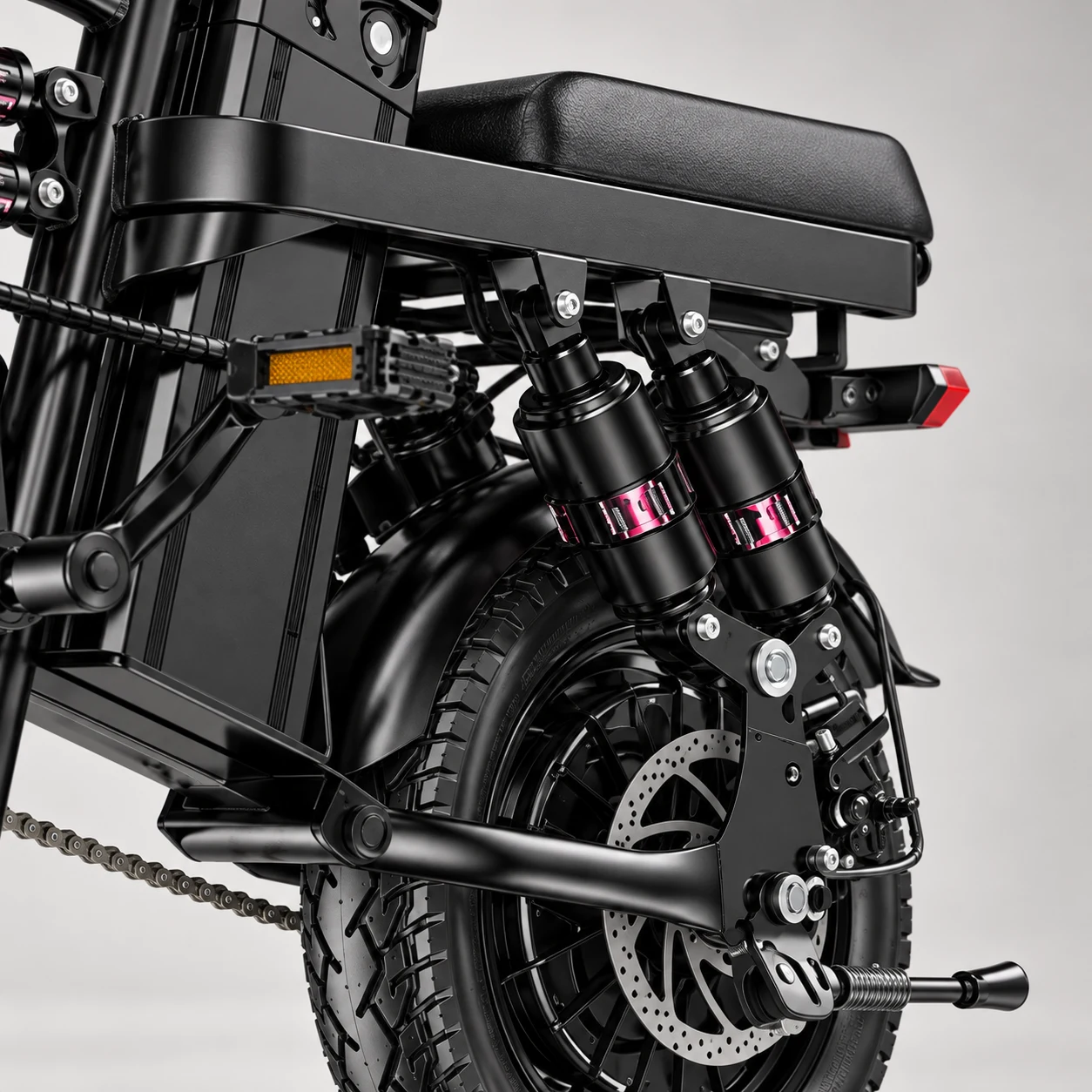 Rear suspension and battery position detail