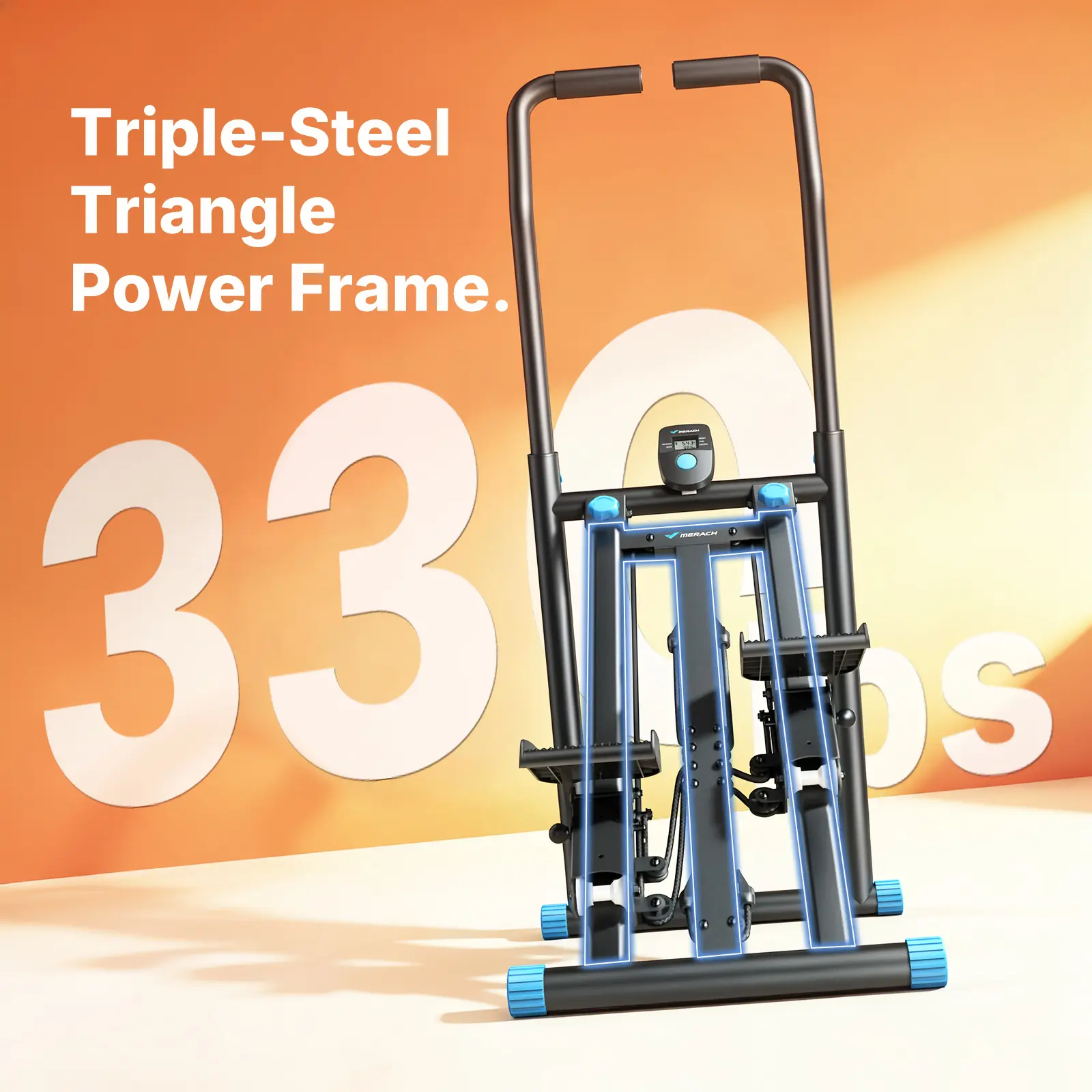Full Body Stair Stepper with Handlebar – Adjustable Resistance Vertical Climber for Home Gym Workout