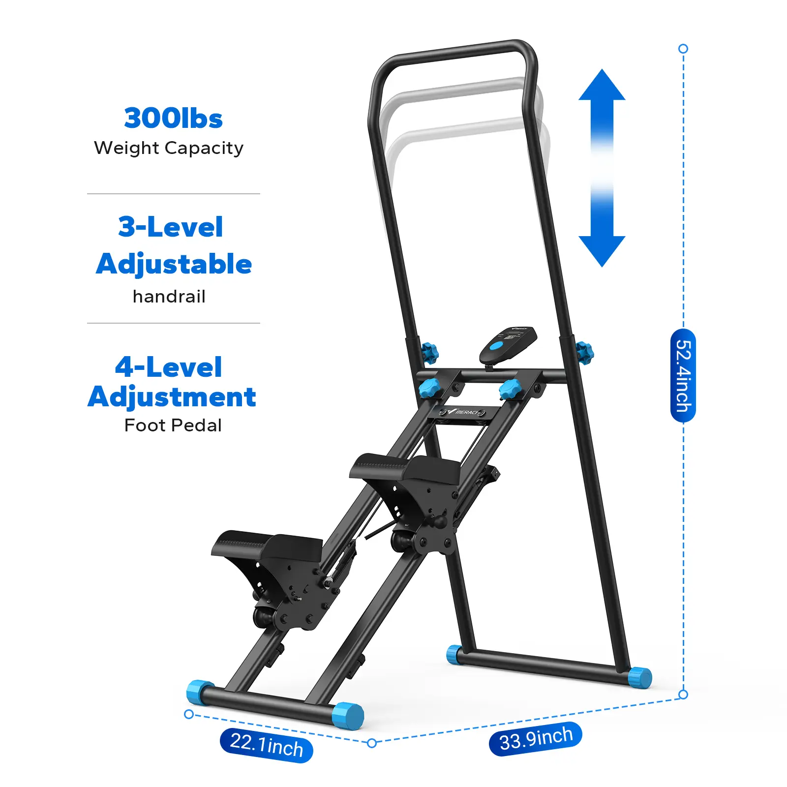 Full Body Stair Stepper with Handlebar – Adjustable Resistance Vertical Climber for Home Gym Workout
