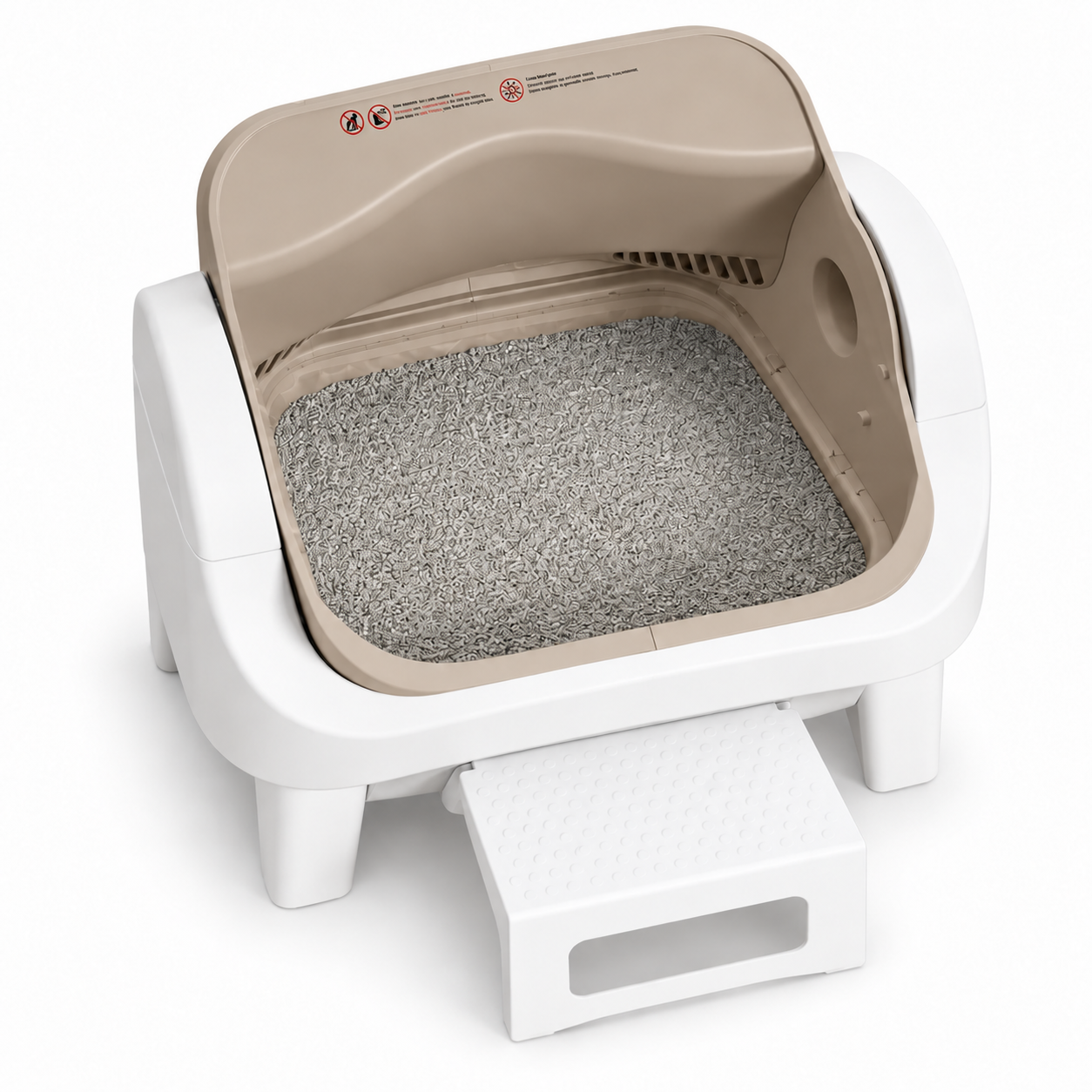 Open-Top Self-Cleaning Cat Litter Box