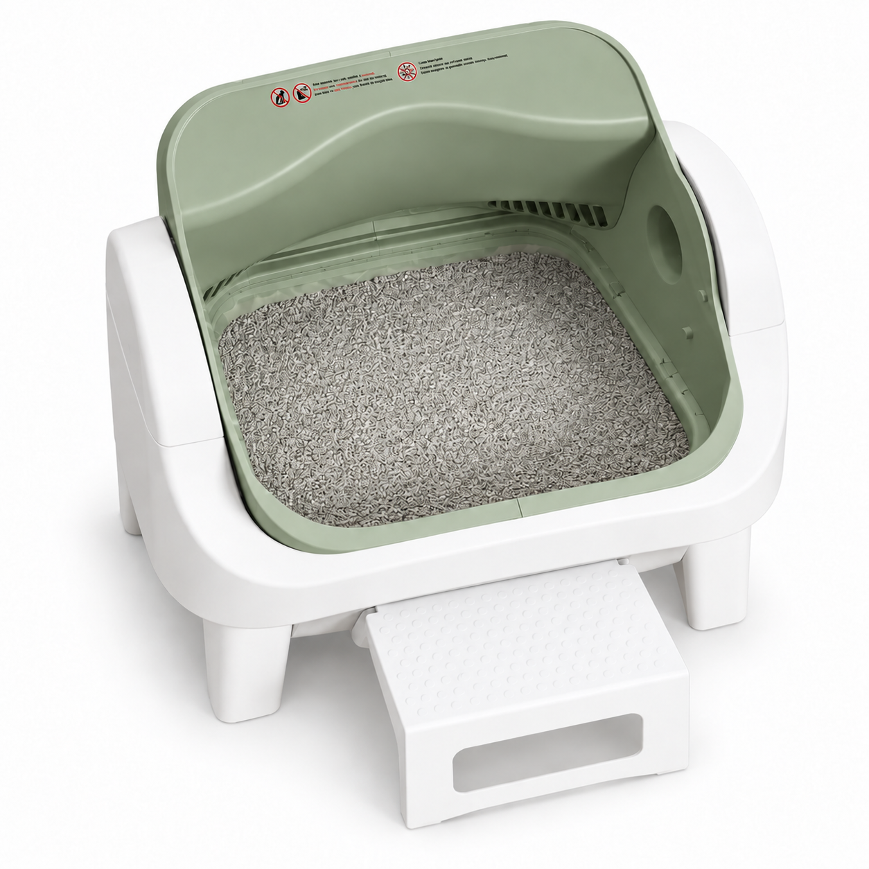 Open-Top Self-Cleaning Cat Litter Box