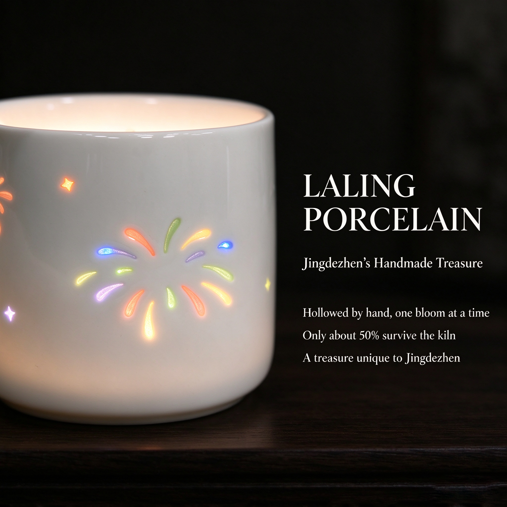 Linglong Fireworks Porcelain Coffee Cup Set