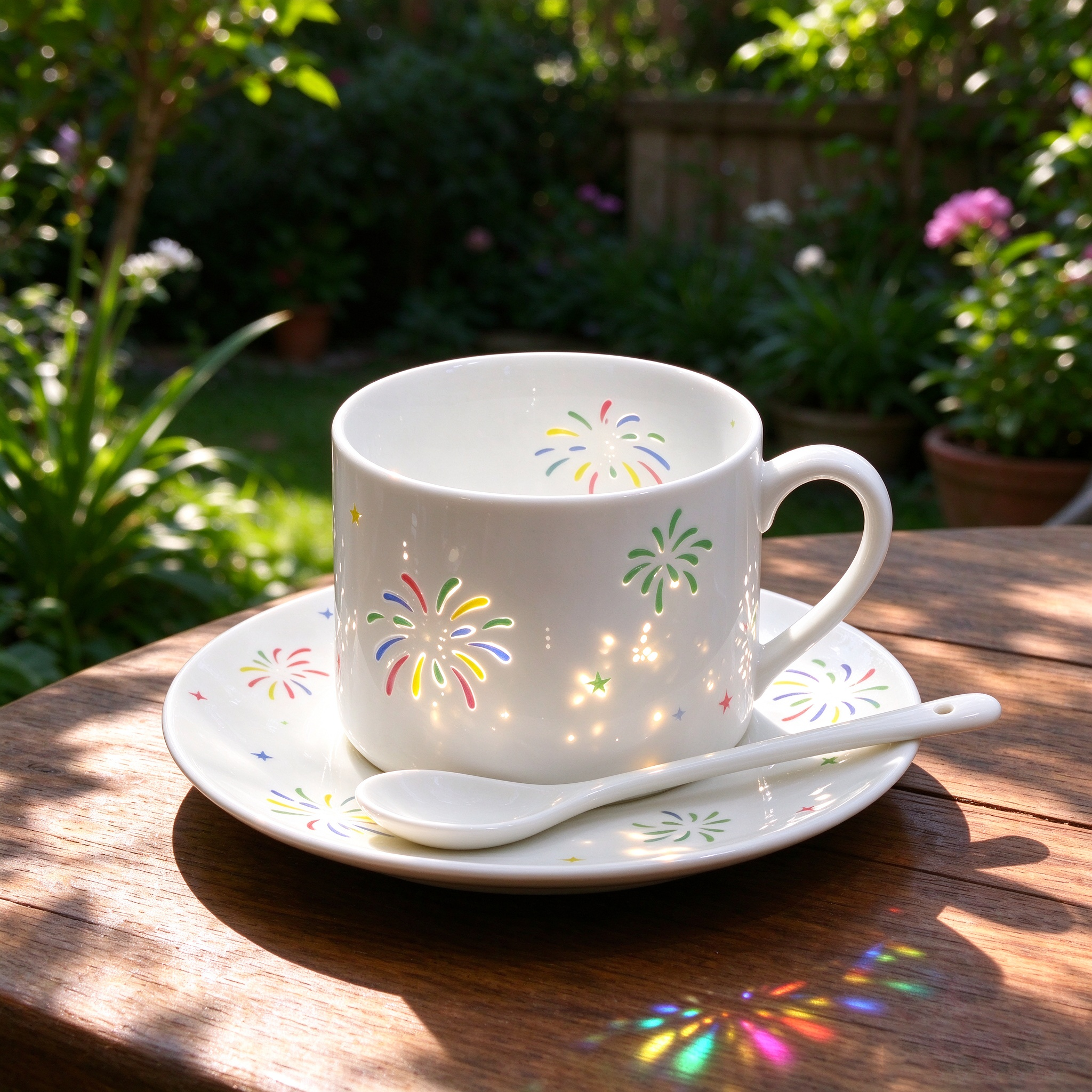 Linglong Fireworks Porcelain Coffee Cup Set