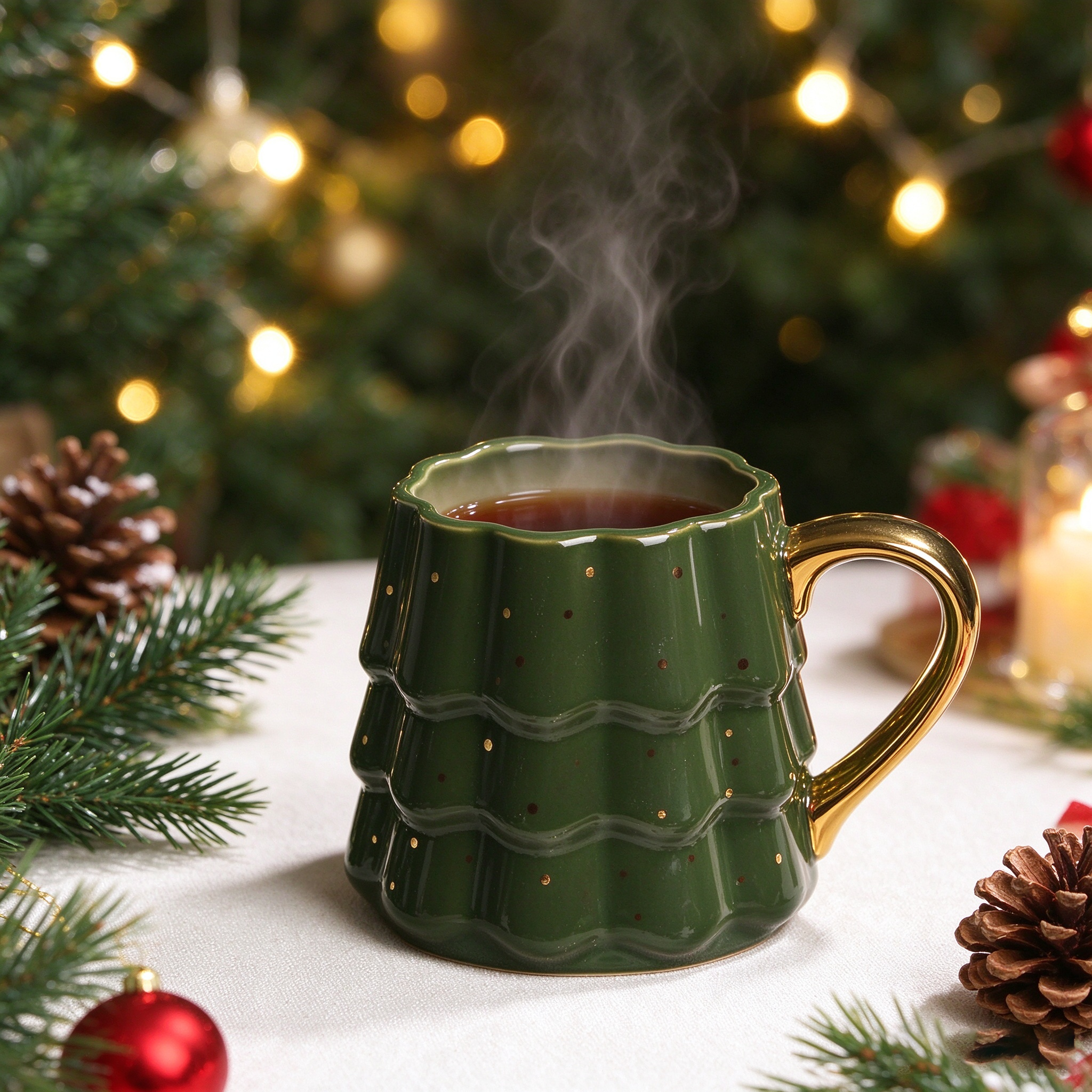 Jingdezhen Christmas Tree Ceramic Mug