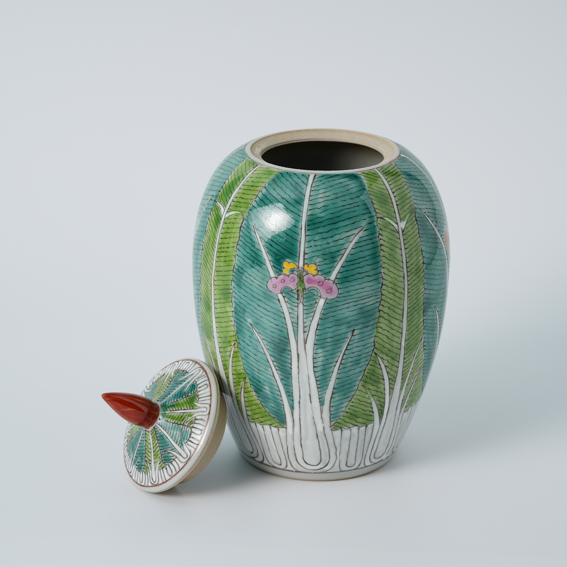Hand-painted Butterfly Cabbage Melon Jar
