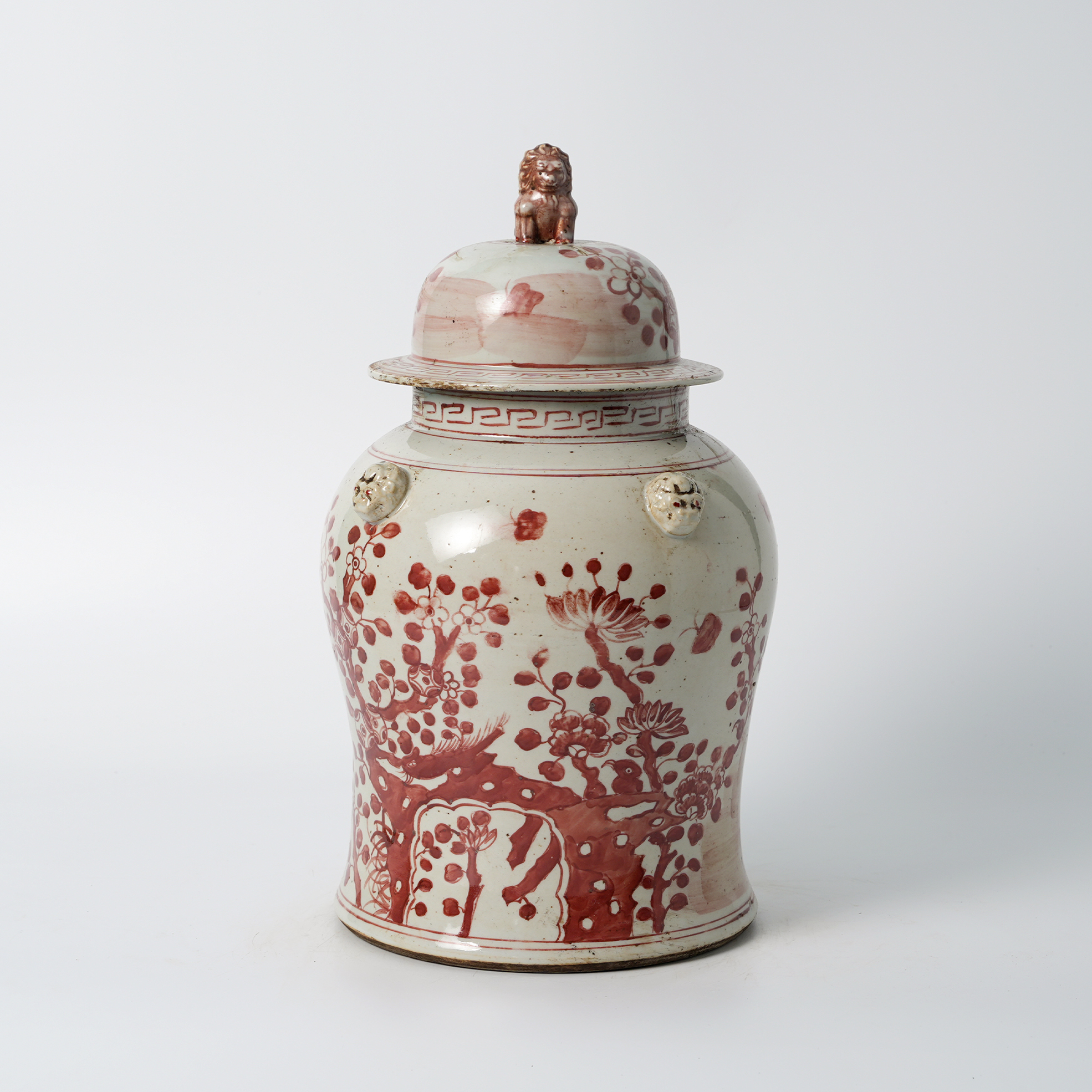 Red Lion Head Antique Hand-Painted Ceramic Flower Pot 63