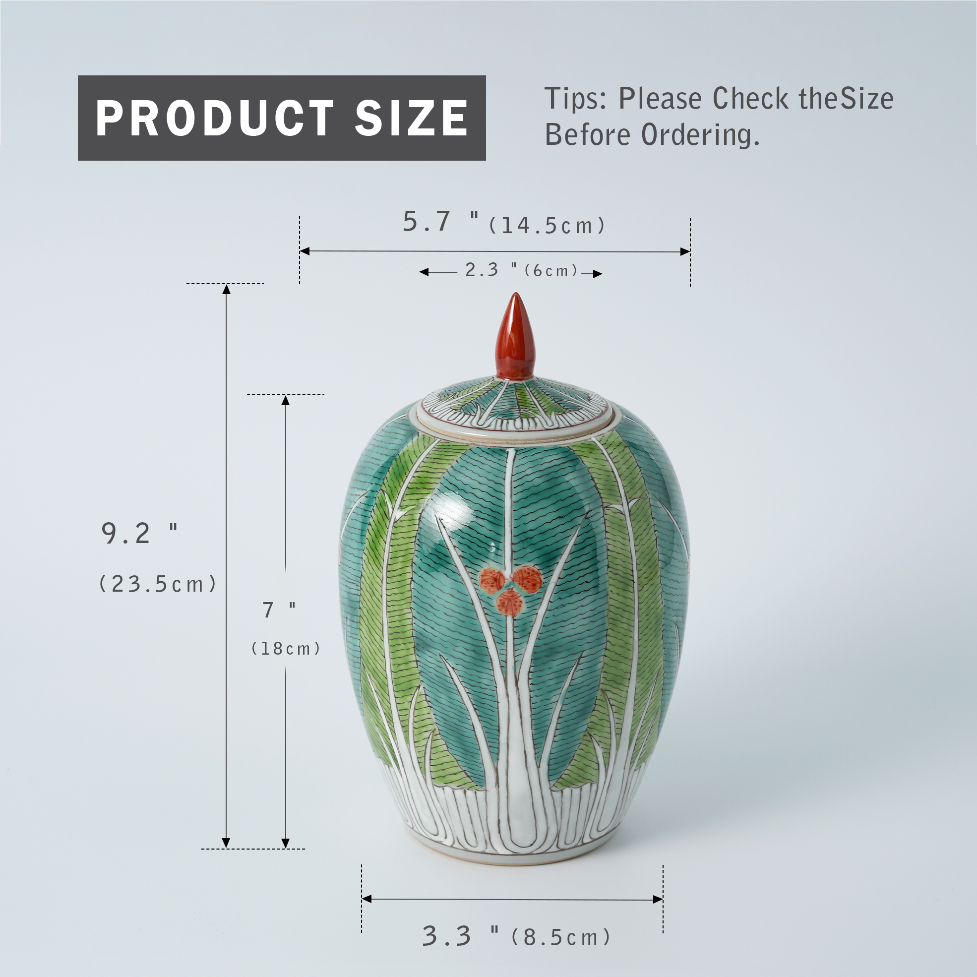 Hand-painted Butterfly Cabbage Melon Jar