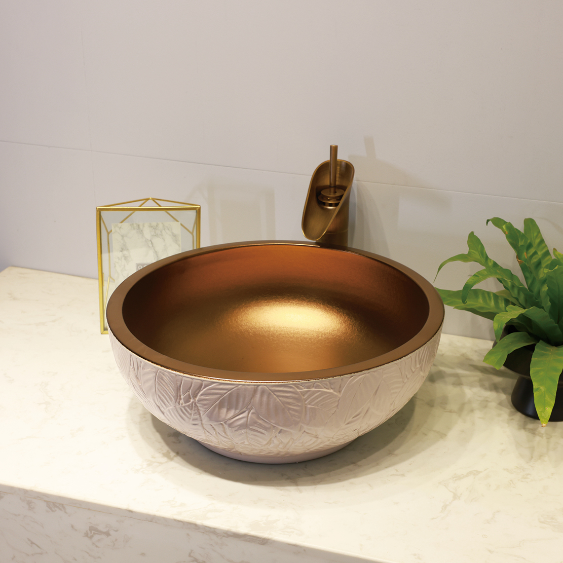Black and gold washbasin