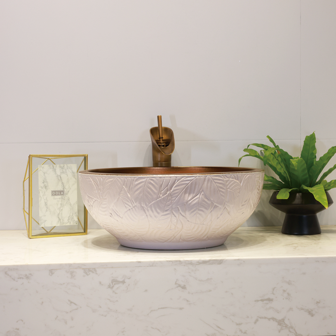 Black and gold washbasin