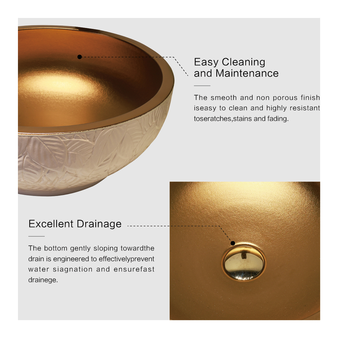 Black and gold washbasin