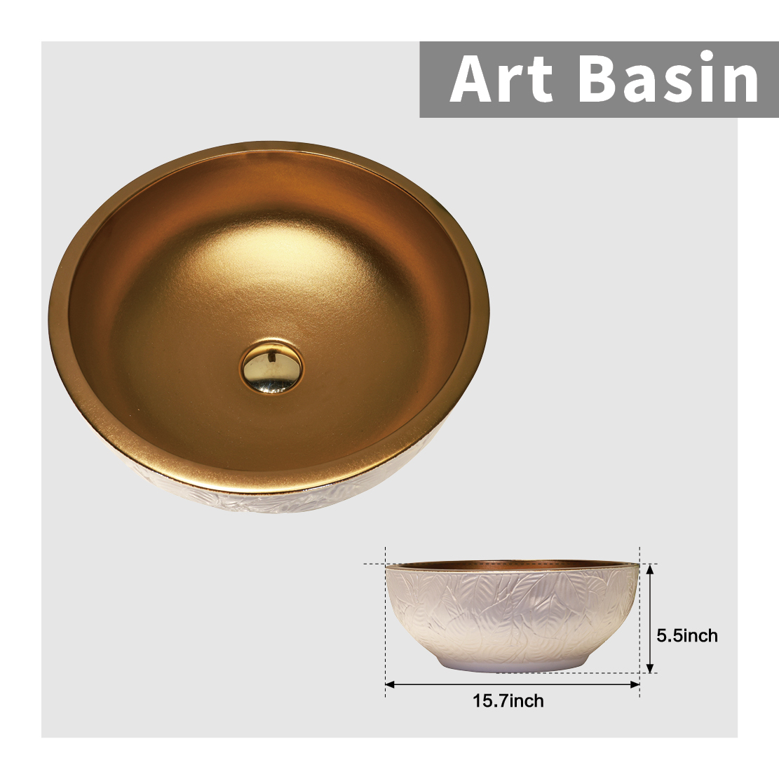 Black and gold washbasin