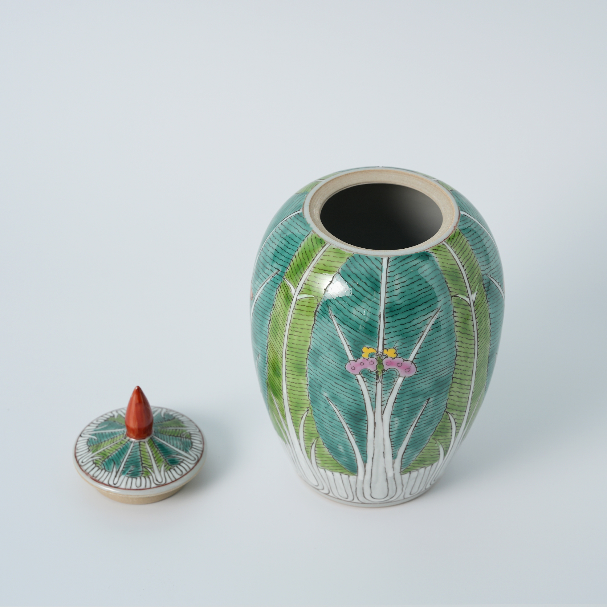Hand-painted Butterfly Cabbage Melon Jar