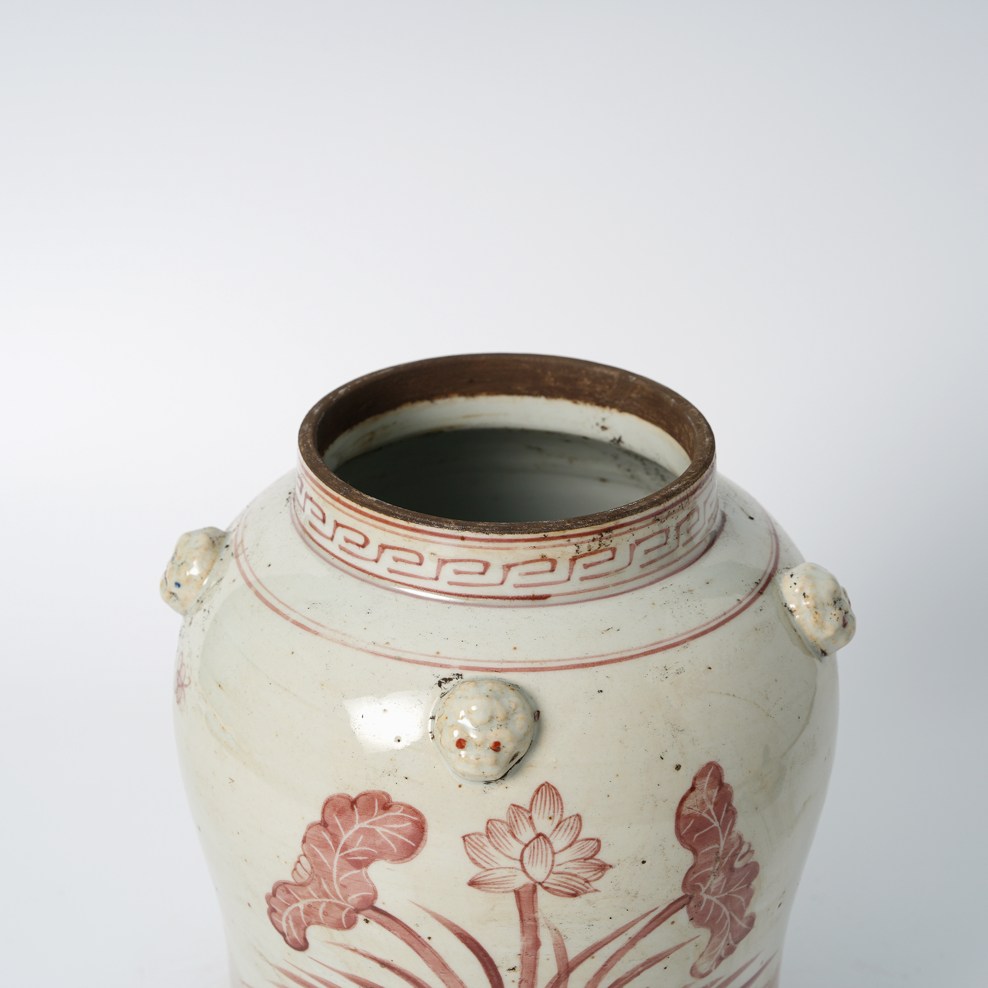 Red Lion Head Antique Hand-Painted Ceramic Flower Pot 63