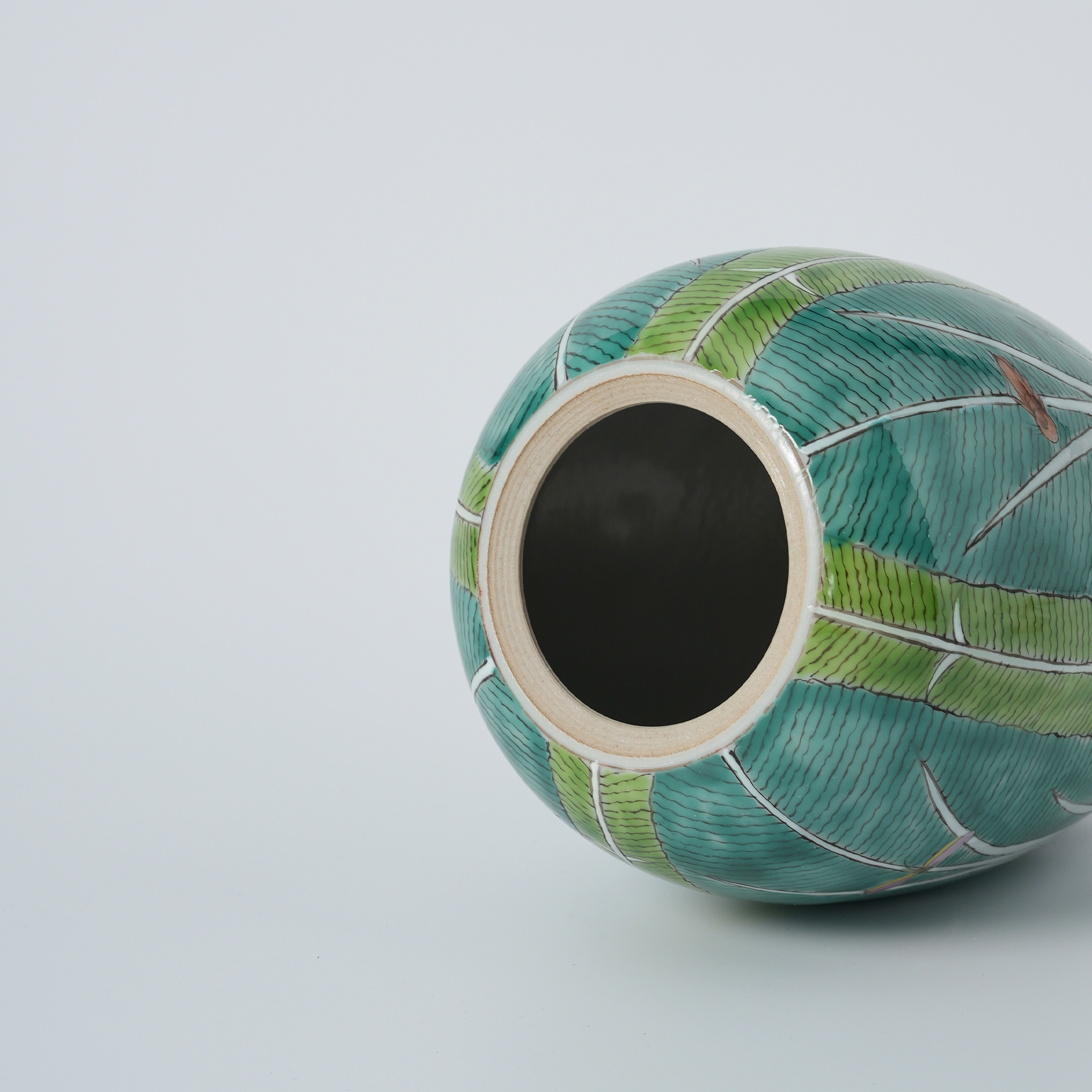 Hand-painted Butterfly Cabbage Melon Jar