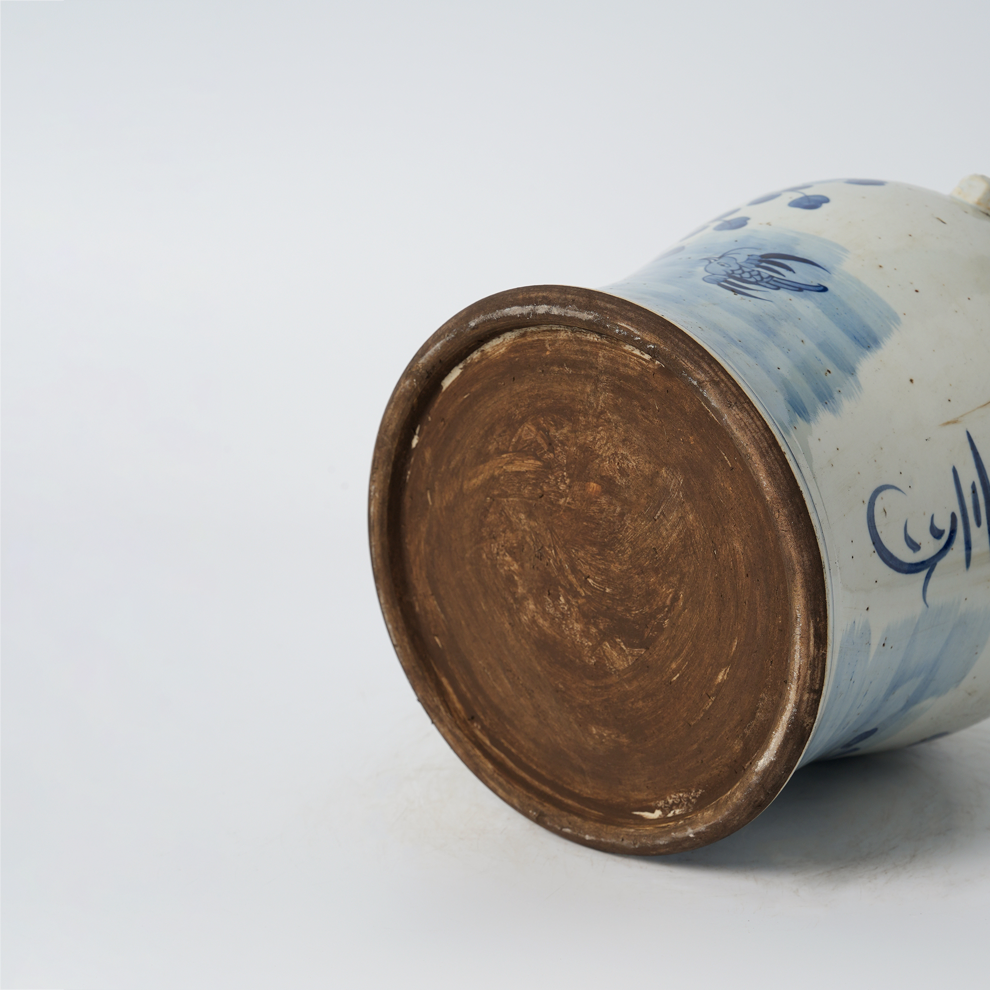 Antique blue and white porcelain lion head ceramic flower pot, hand-painted 60