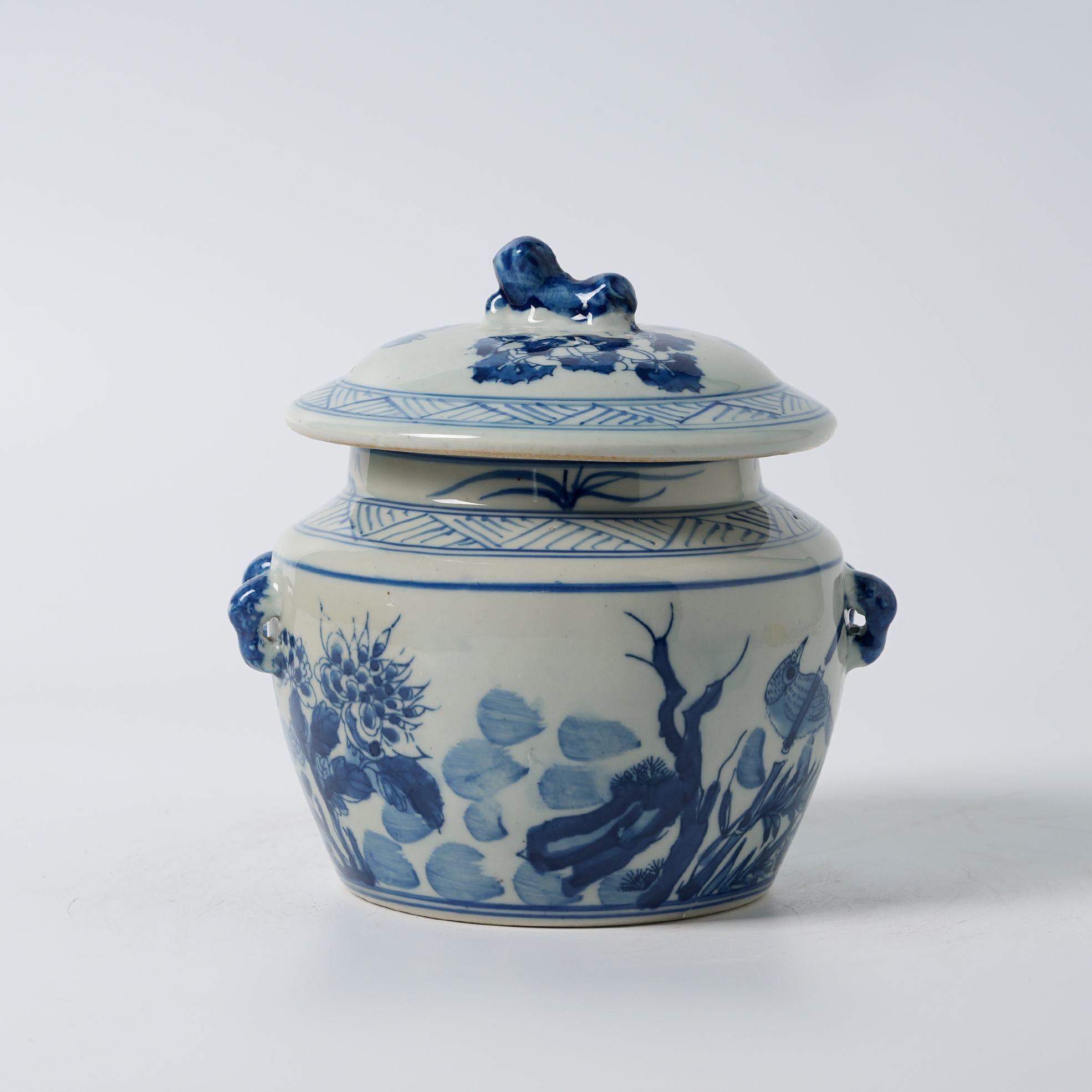 Blue & White Floral Jar Lid Decorative Ginger Jar 66