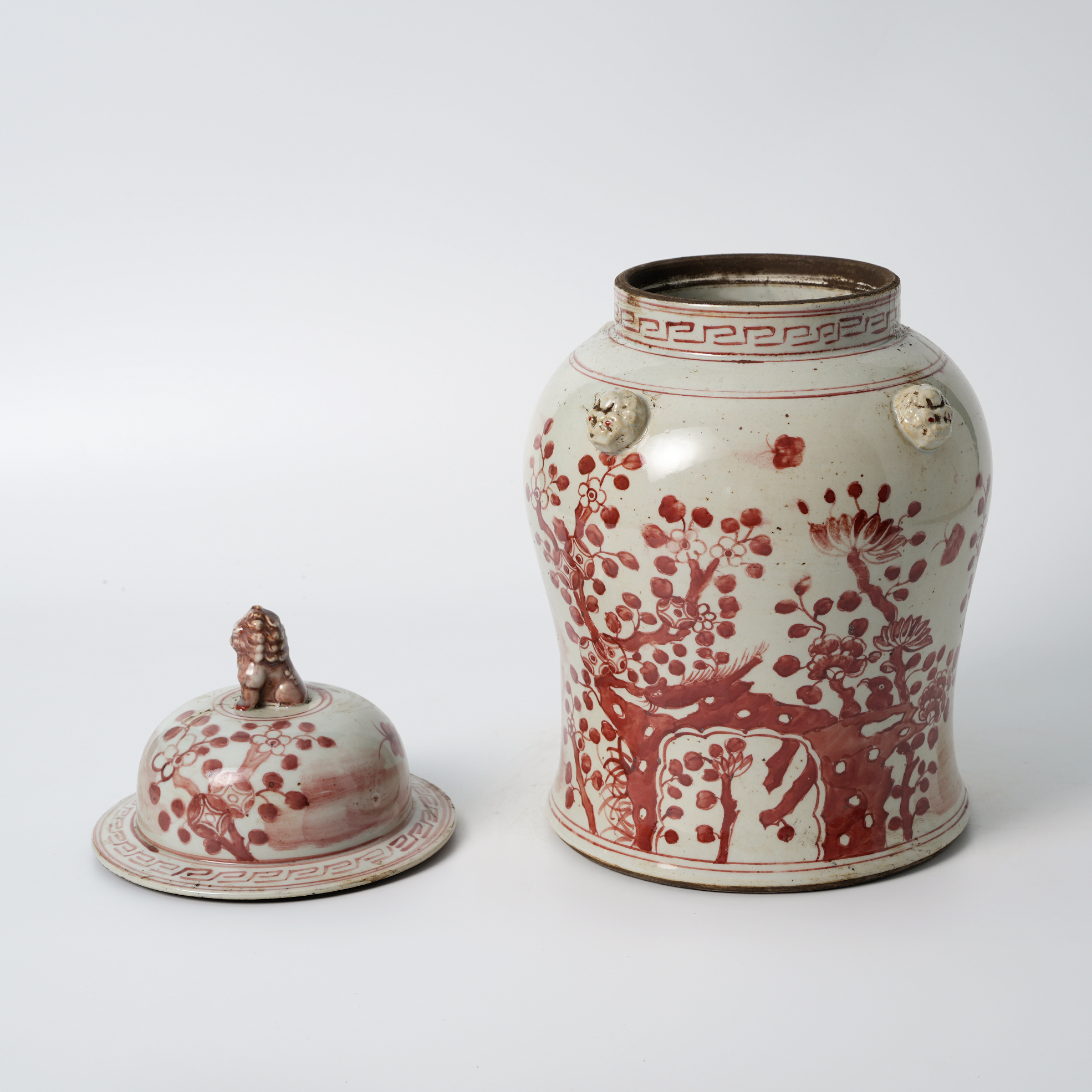 Red Lion Head Antique Hand-Painted Ceramic Flower Pot 63