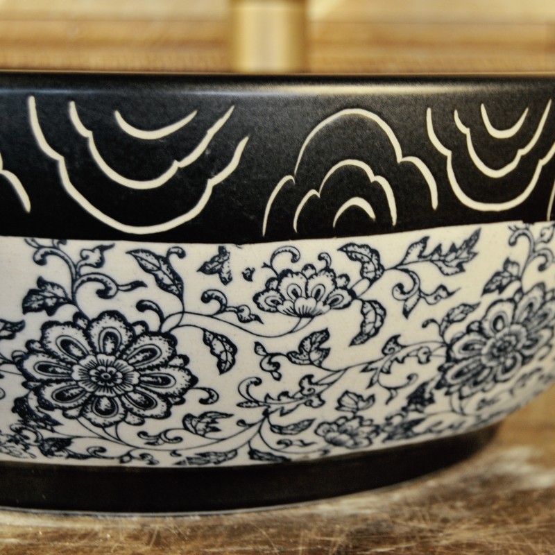 Integrated black washbasin