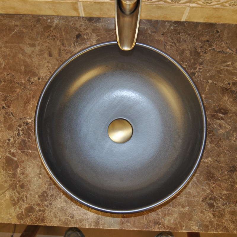 Integrated black washbasin