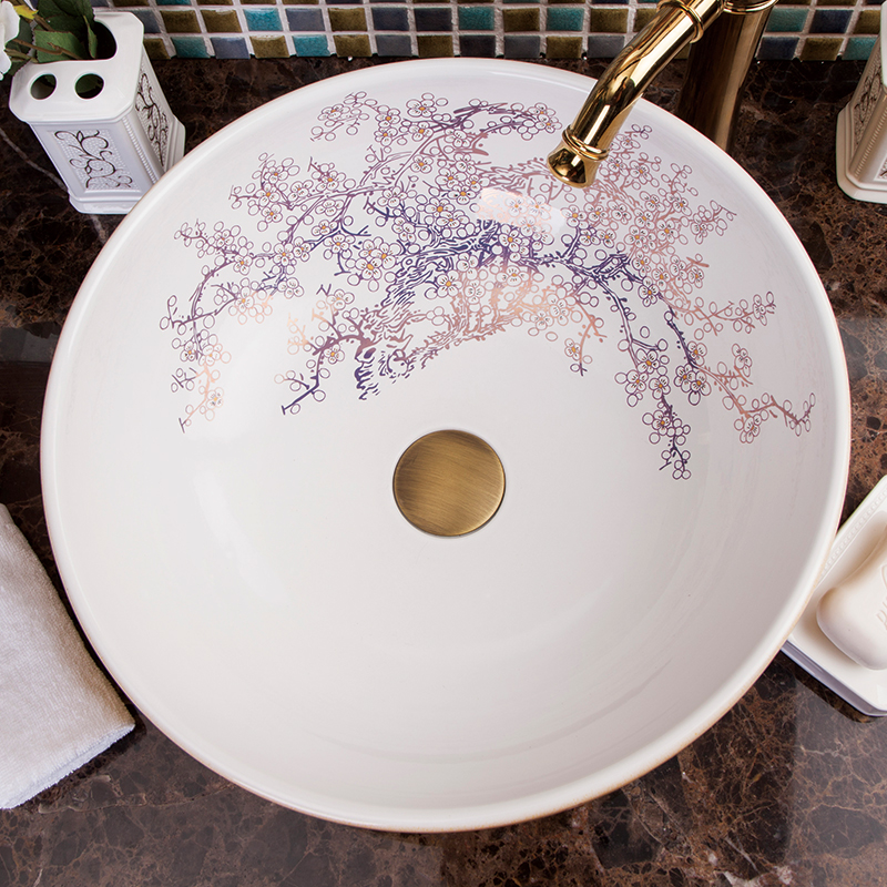 Yellow floral washbasin