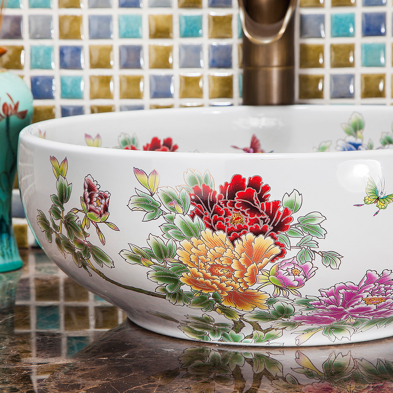 White floral washbasin