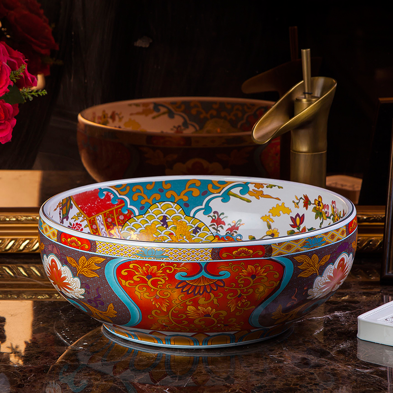 Colorful Floral Washbasin