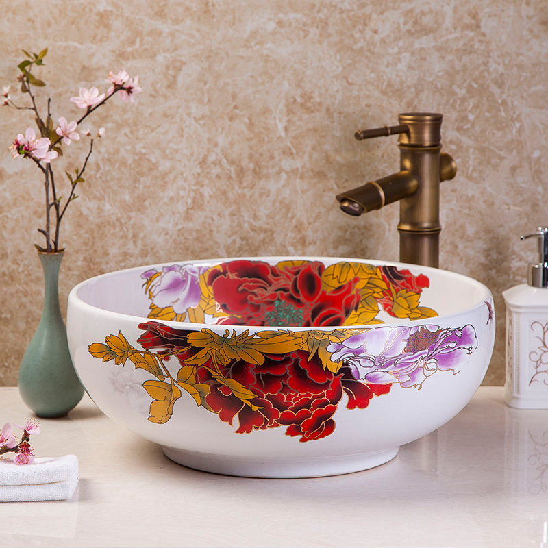 Blooming flowers bring prosperity and honor washbasin
