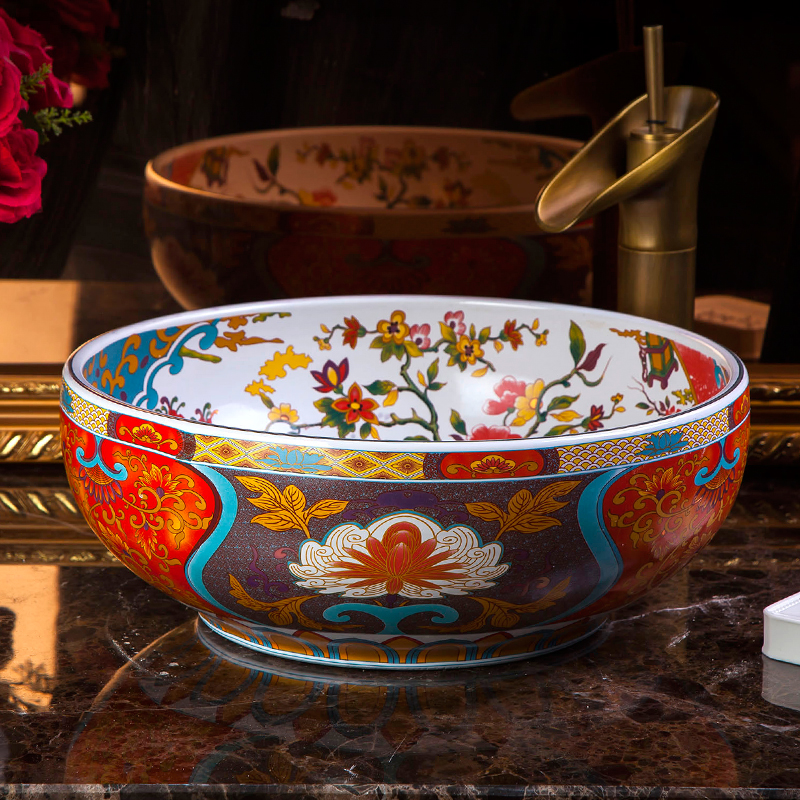 Colorful Floral Washbasin