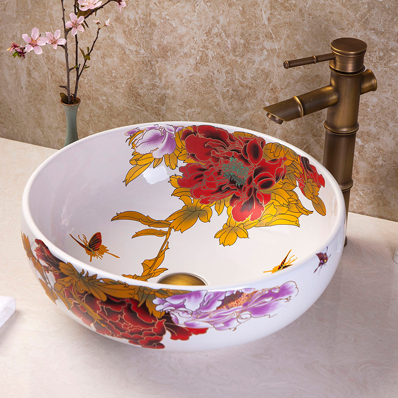 Blooming flowers bring prosperity and honor washbasin