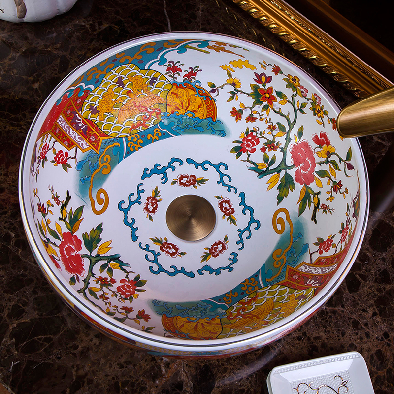 Colorful Floral Washbasin