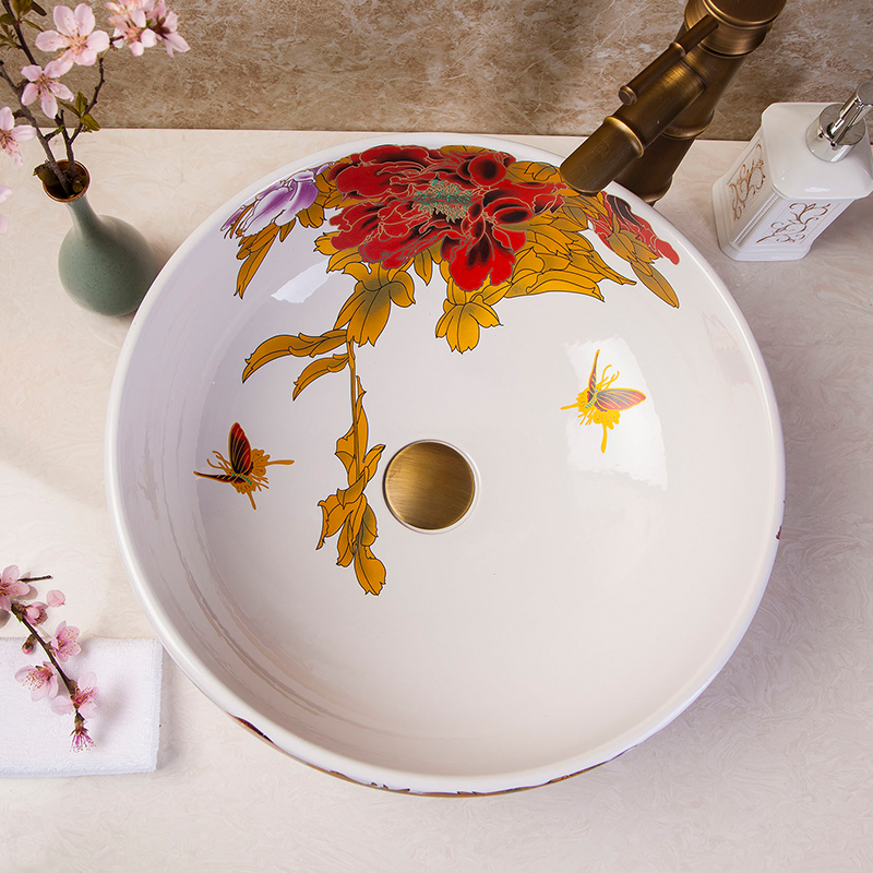 Blooming flowers bring prosperity and honor washbasin