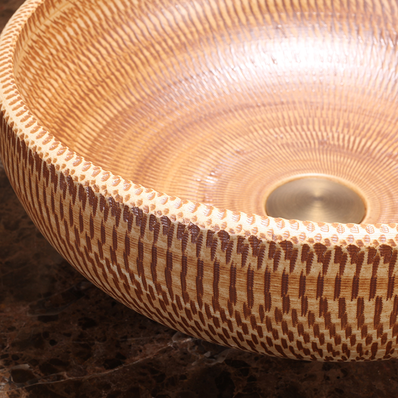 Brown-textured washbasin