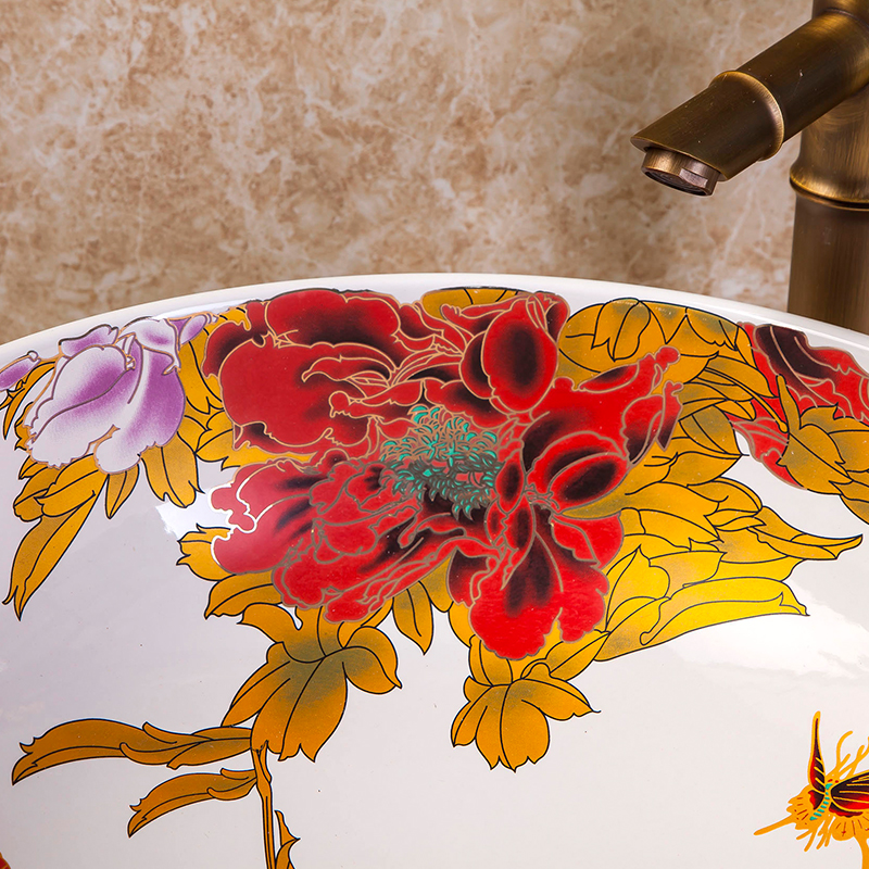 Blooming flowers bring prosperity and honor washbasin