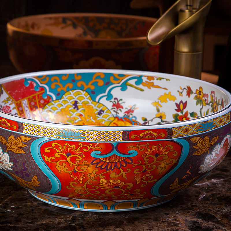 Colorful Floral Washbasin