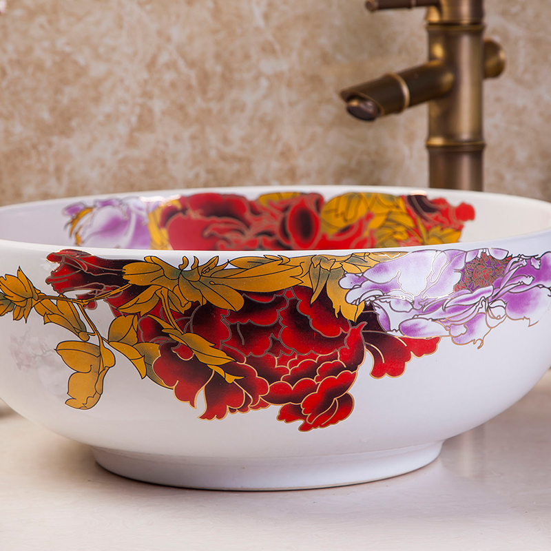 Blooming flowers bring prosperity and honor washbasin