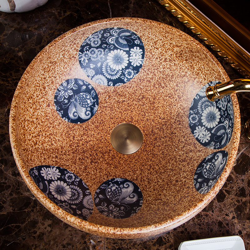 Brown patterned washbasin