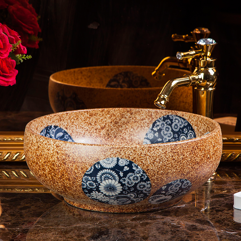 Brown patterned washbasin