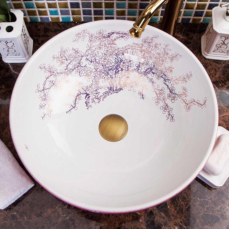 Red cherry blossom washbasin