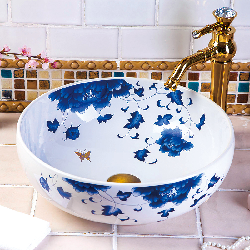 Blue Peony Washbasin