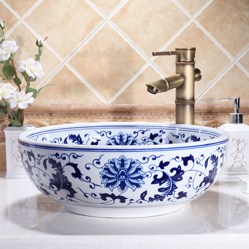 Floral-patterned washbasin