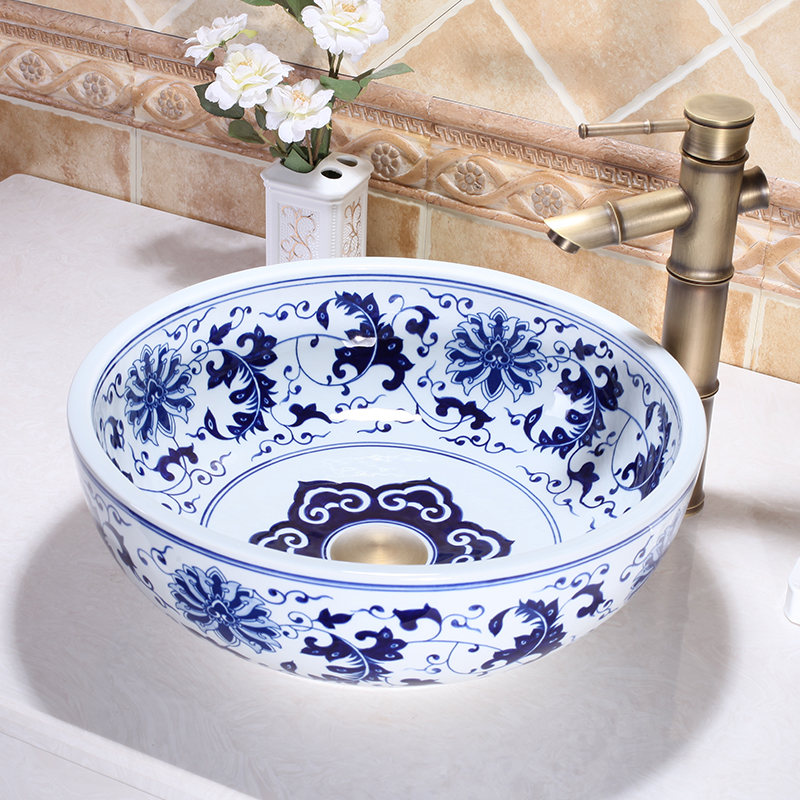 Floral-patterned washbasin