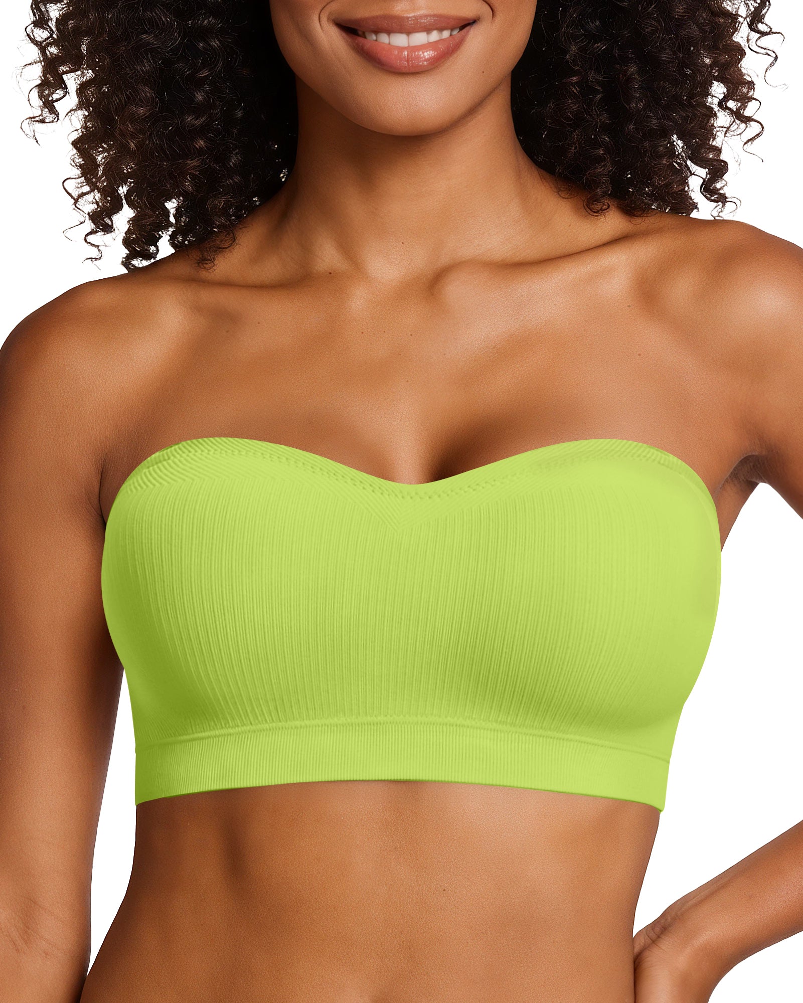 Wireless Strapless Bra Tube Top - Avocado Green - S