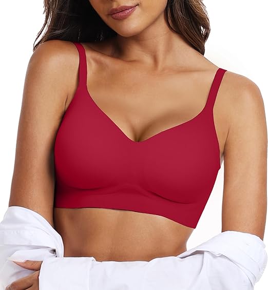 Seamless Everyday Jelly Bra - Wine Red - XL