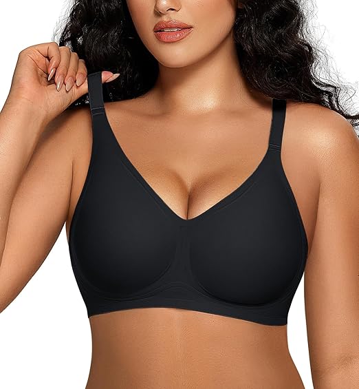 Seamless Full Coverage Convertible Bra - Black - XL