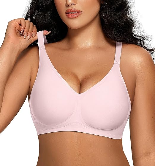 Seamless Full Coverage Convertible Bra - Pink - M